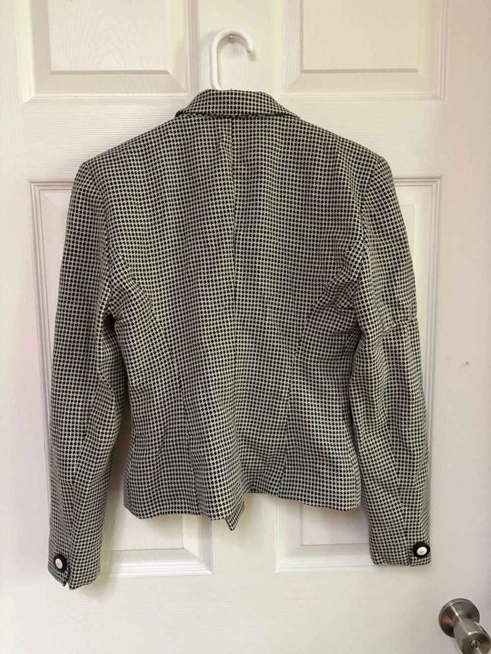 Dior Black and White Houndstooth Double-Breasted Blazer Jacket